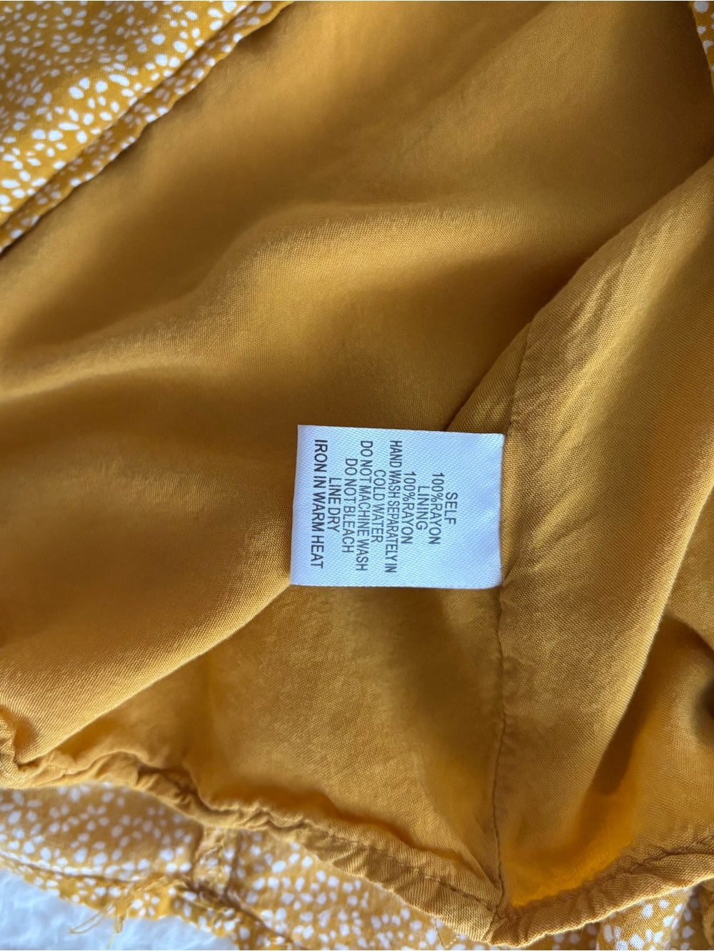 Cotton Candy LA Mustard Yellow Ditsy Floral Button-Front Skirt Size M - Picture 5 of 8